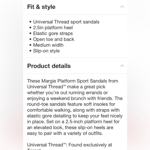 Women’s Margie Platform Sport Sandals - Universal Thread - Picture 3 of 3